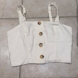 Dynamite Cream Linen Top